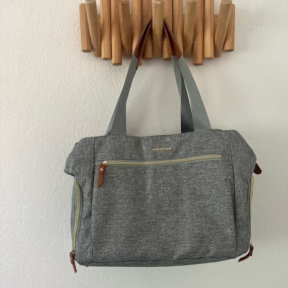 Mommore DiaperTote and Breast pump Bag Gray Double Handle - Picture 1 of 13